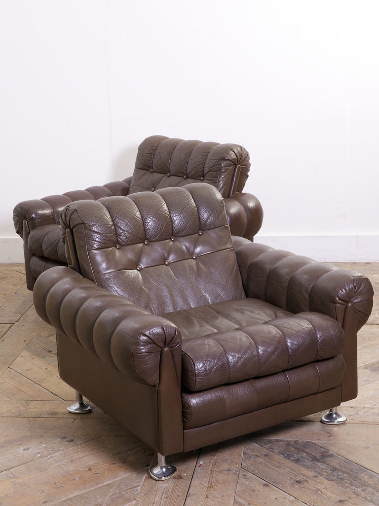 Danish Leather Armchairs