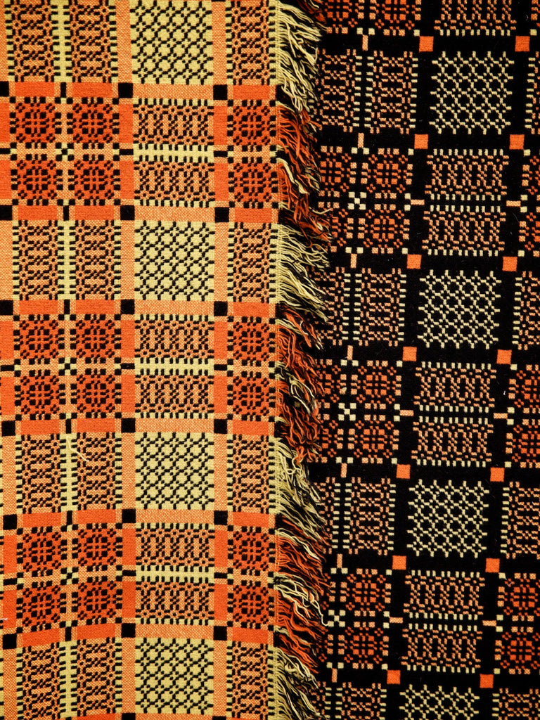 Elfed Orange & Black Tapestry Blanket