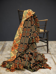 Elfed Orange & Black Tapestry Blanket