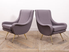 Italian Armchairs In Tweed