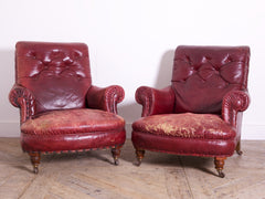 Red Leather Arm Chairs