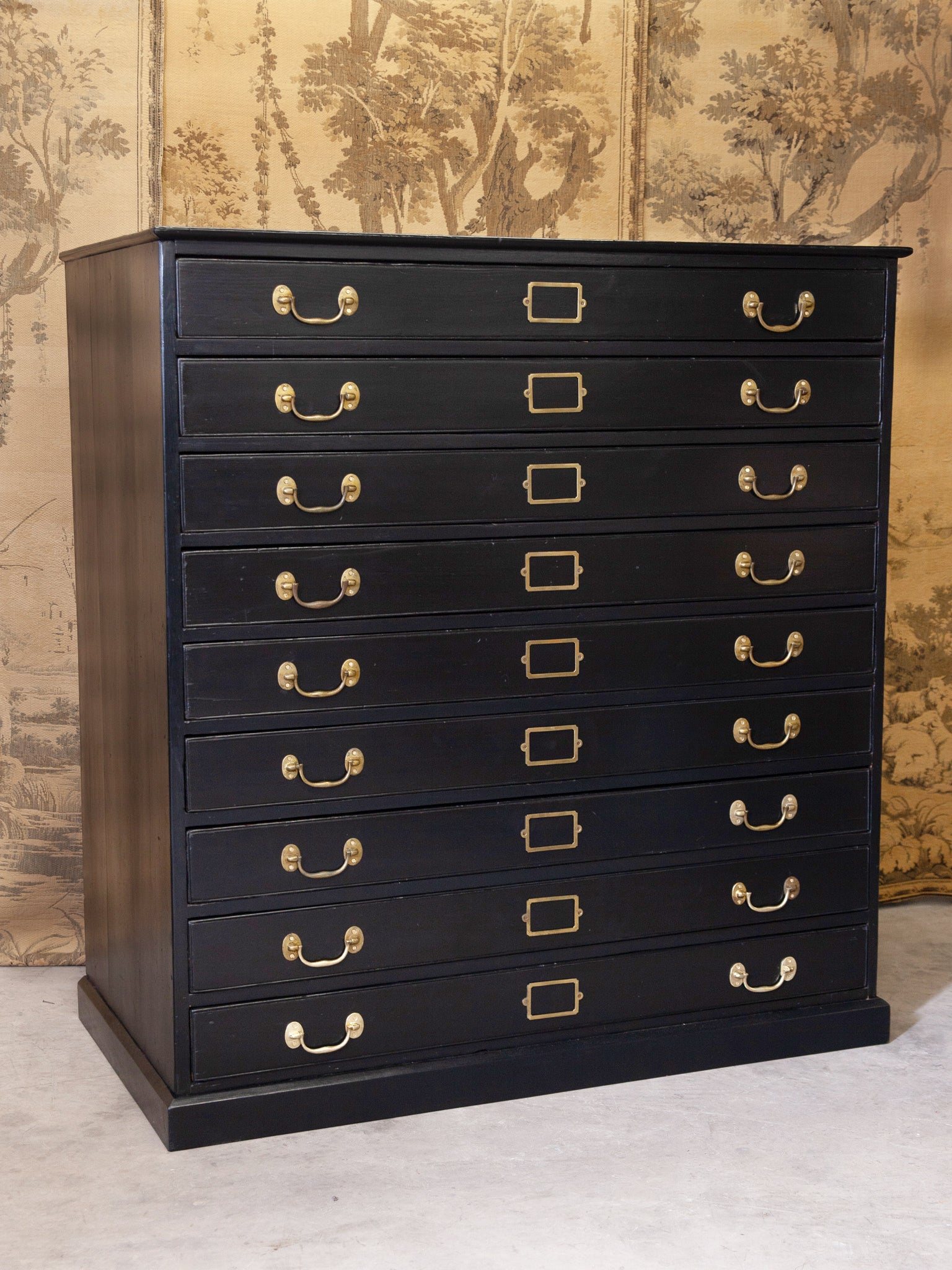 19th Century Ebonised Plan Chest