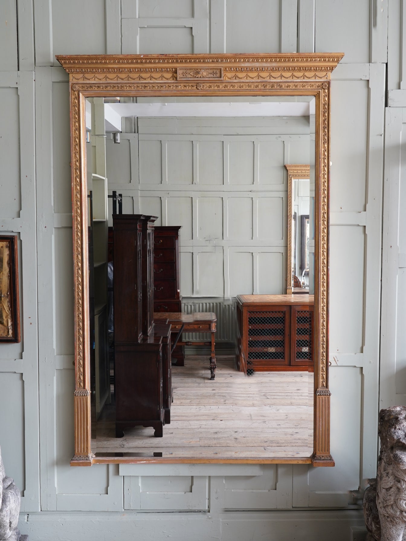 A Large Gilt Overmantel Mirror