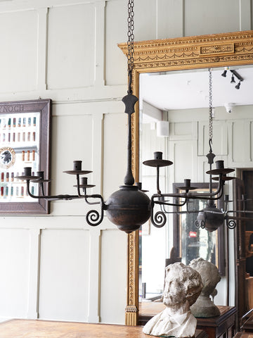 A Wrought Iron Candelabra