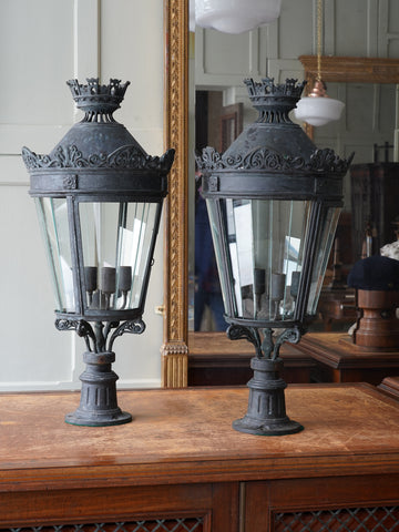 A Pair of 20th Century Pillar Lanterns