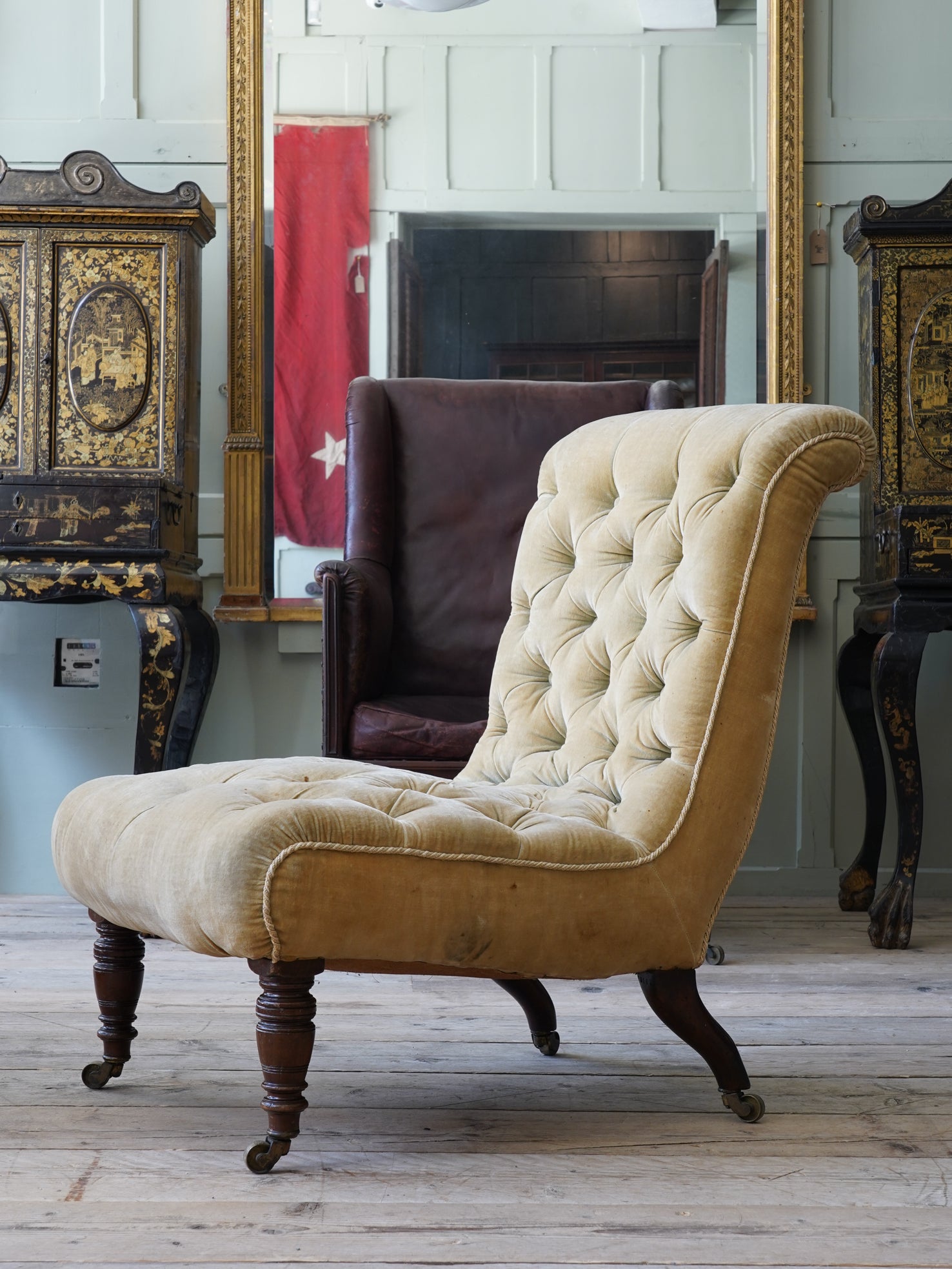 A 19th Century Button Back Slipper Chair