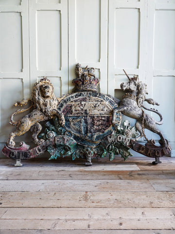 A Large Cast Iron Royal Coat of Arms