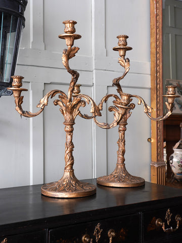 A Pair of Three Branch Candleabra