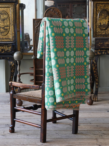 Mint & Pink Welsh Tapestry Blanket