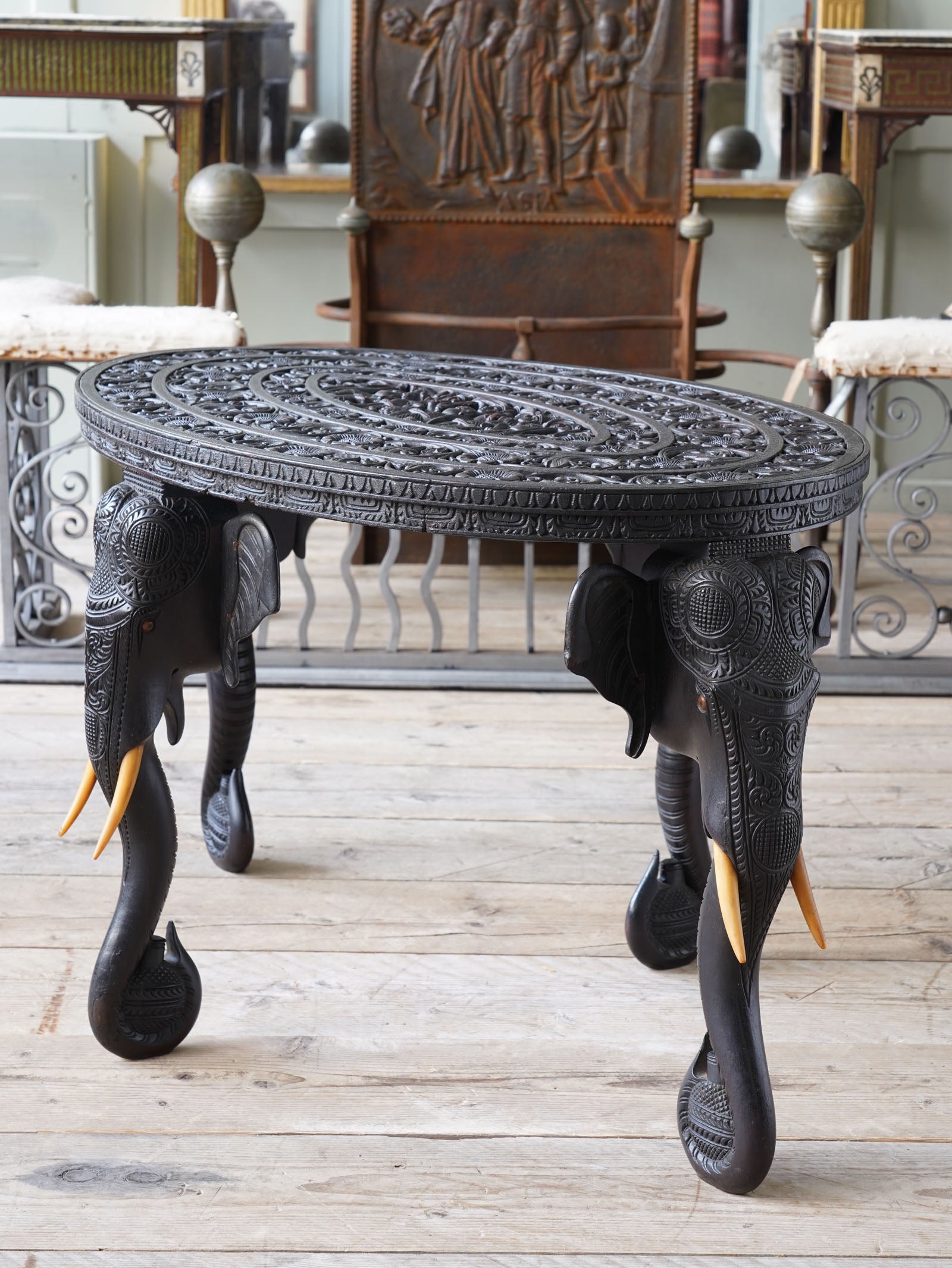 Early 20th Century Oval Elephant Table