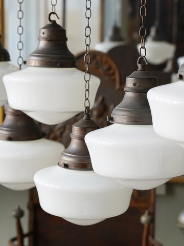 Diminutive Opaline Glass Pendant lights