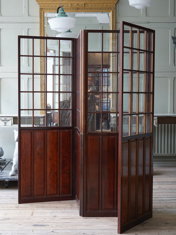 A 19th Century Glazed Mahogany Draft Screen