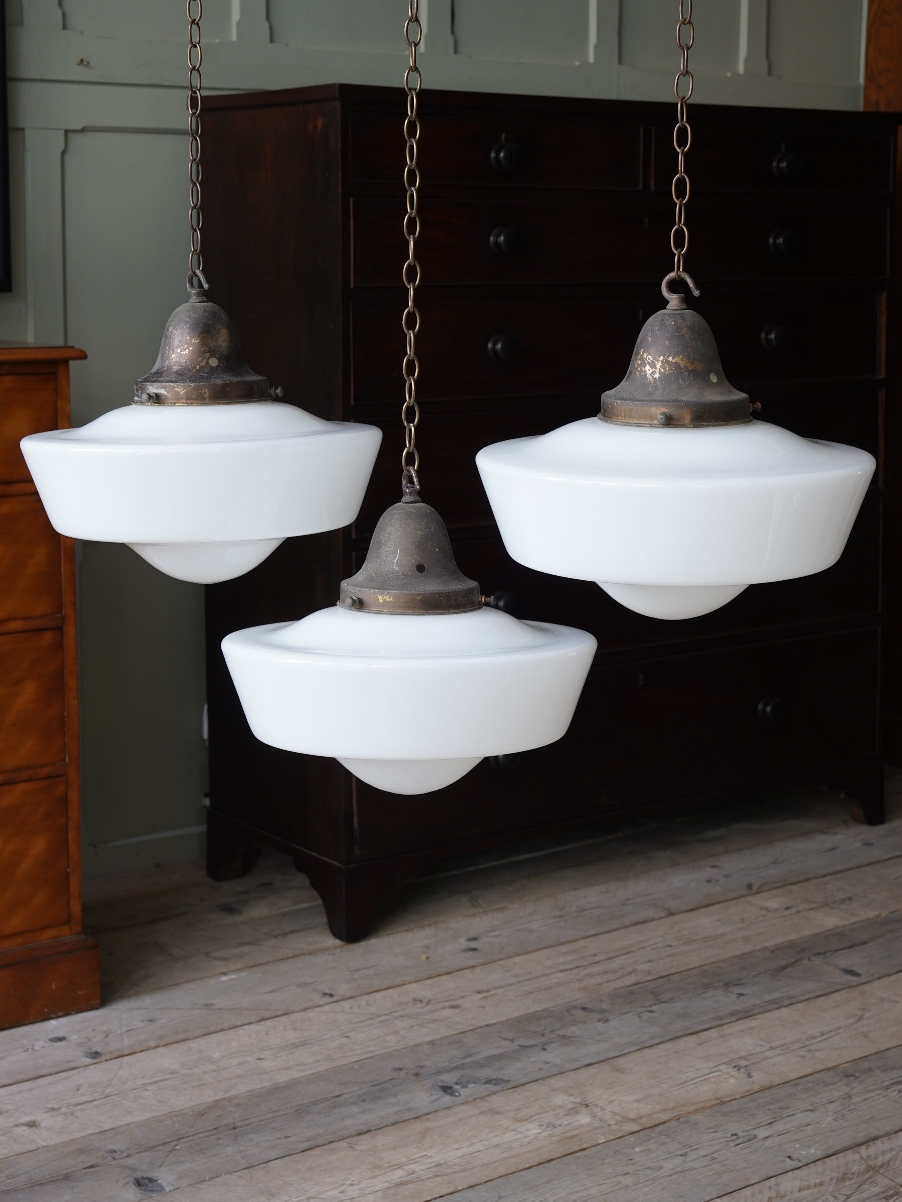 Large Opaline Pendant Lights