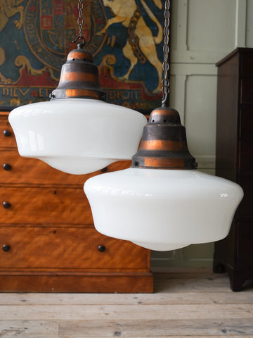 Large Opaline Pendant Lights