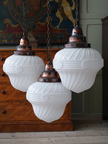 Ornate Matt Opaline Pendant Lights