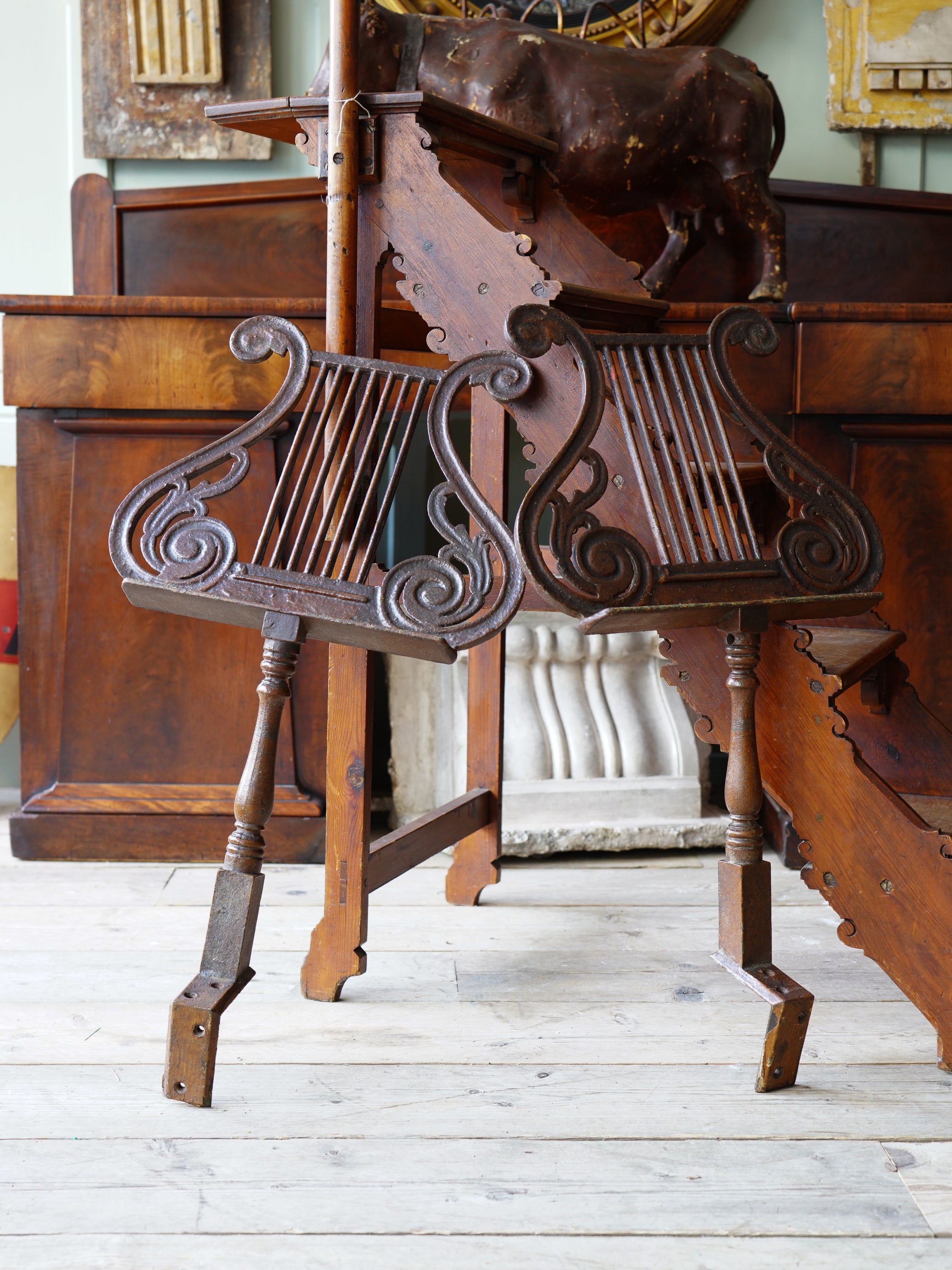 19th Century Lyre Form Sheet Music Stands