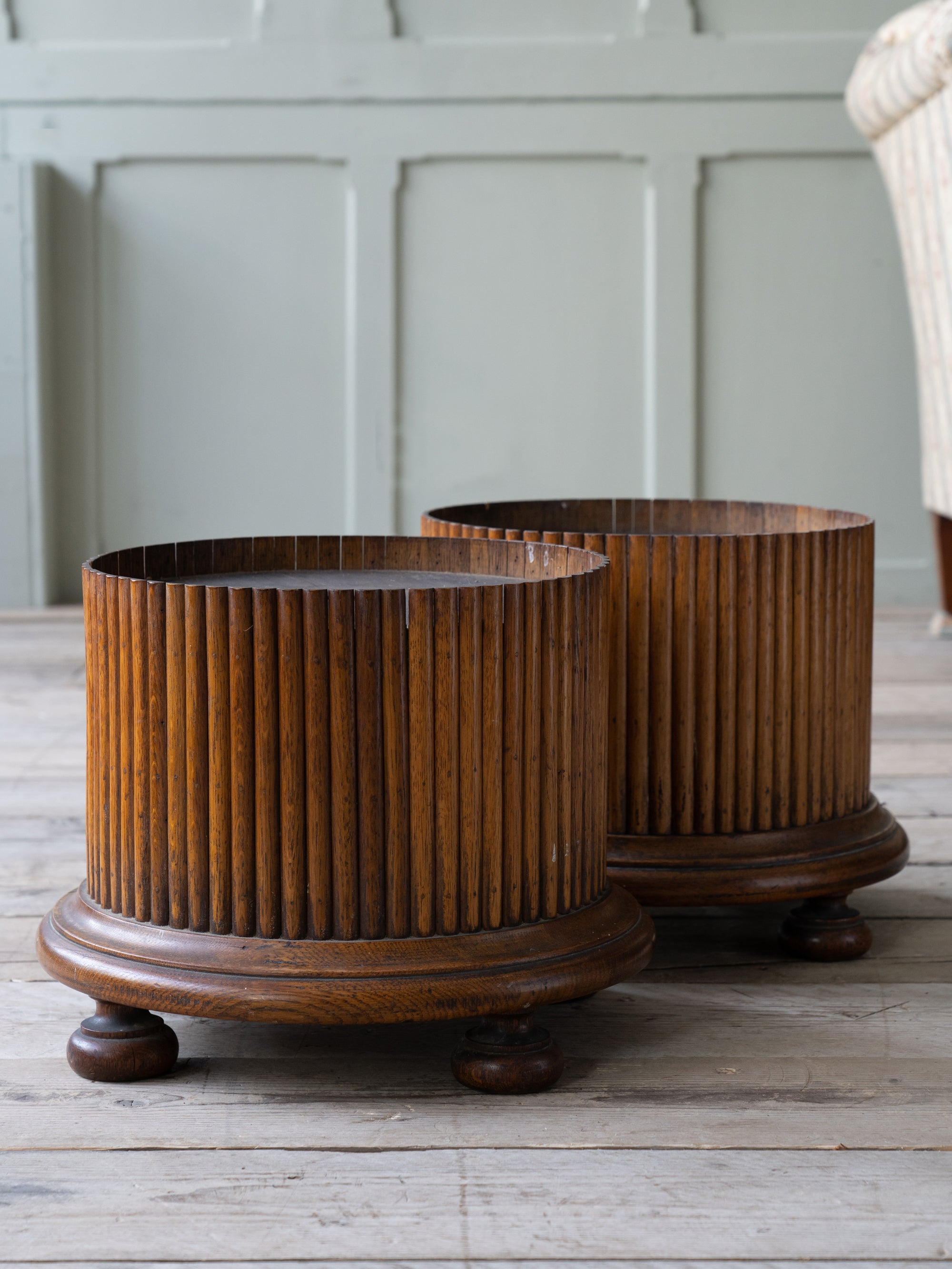 Late 19th Century Oak Column Plinths