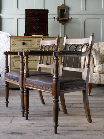 A Pair of 19th Century Gothic Armchairs