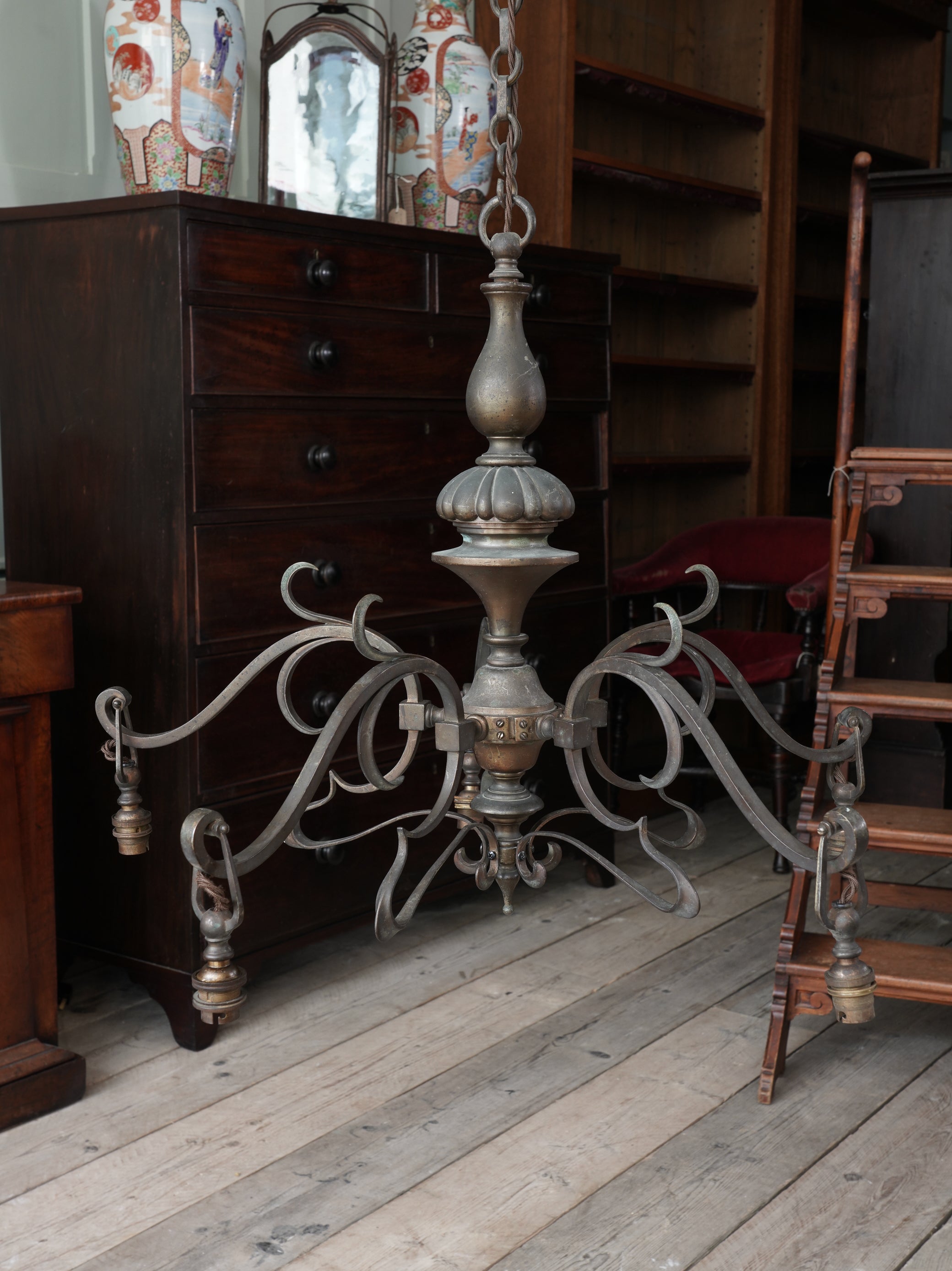 Early 20th Century Five Branch Ceiling Light