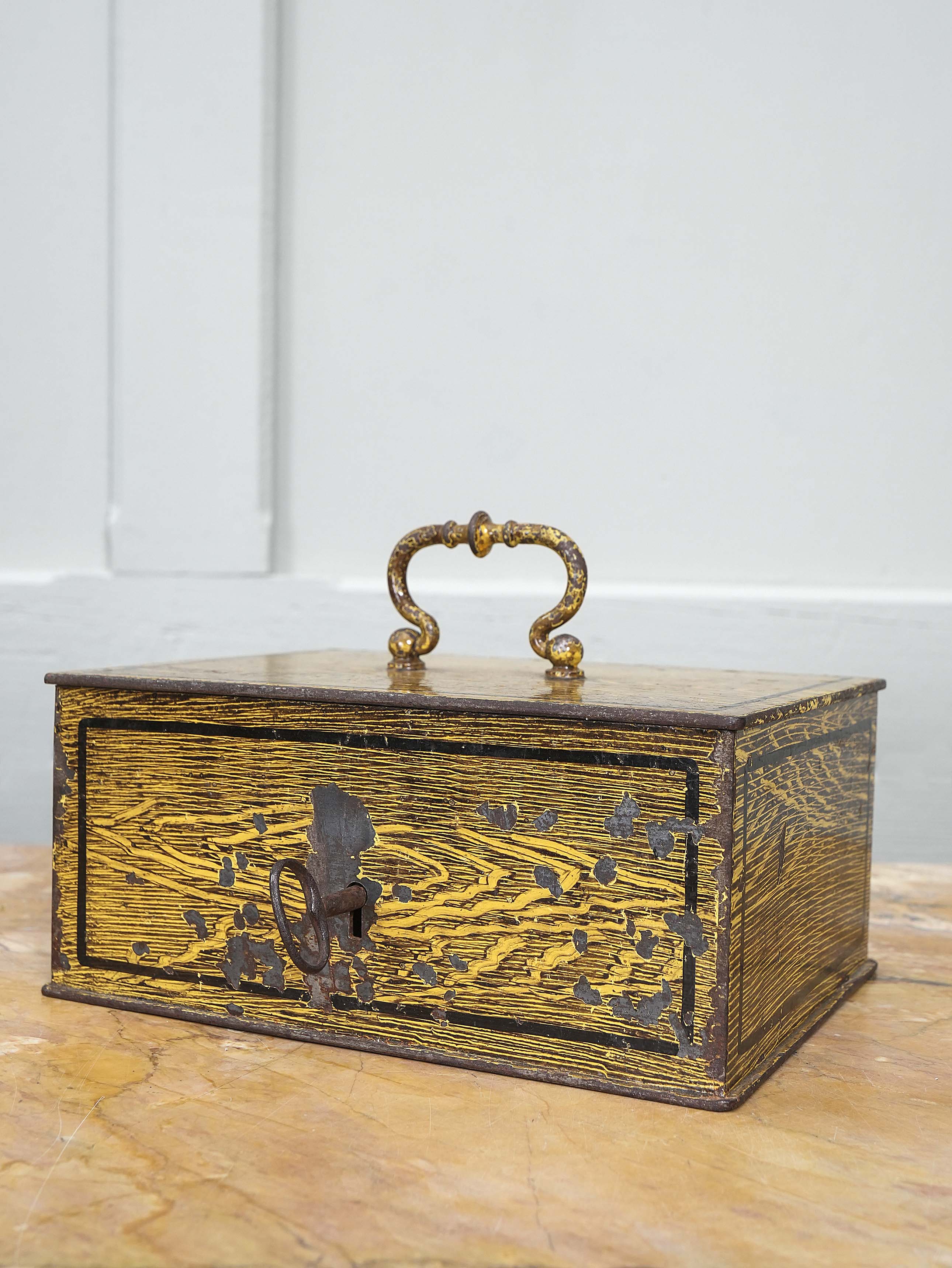 A 19th Century Faux Wood Grain Strong Box