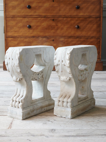 A Pair of 18th Century Marble Bench Supports