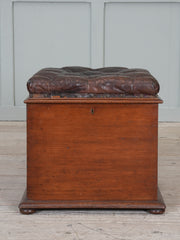 A 19th Century Buttoned Leather Box Ottoman