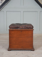 A 19th Century Buttoned Leather Box Ottoman