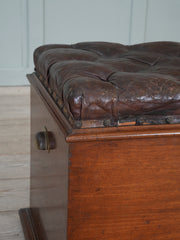 A 19th Century Buttoned Leather Box Ottoman