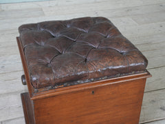 A 19th Century Buttoned Leather Box Ottoman