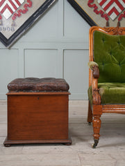 A 19th Century Buttoned Leather Box Ottoman