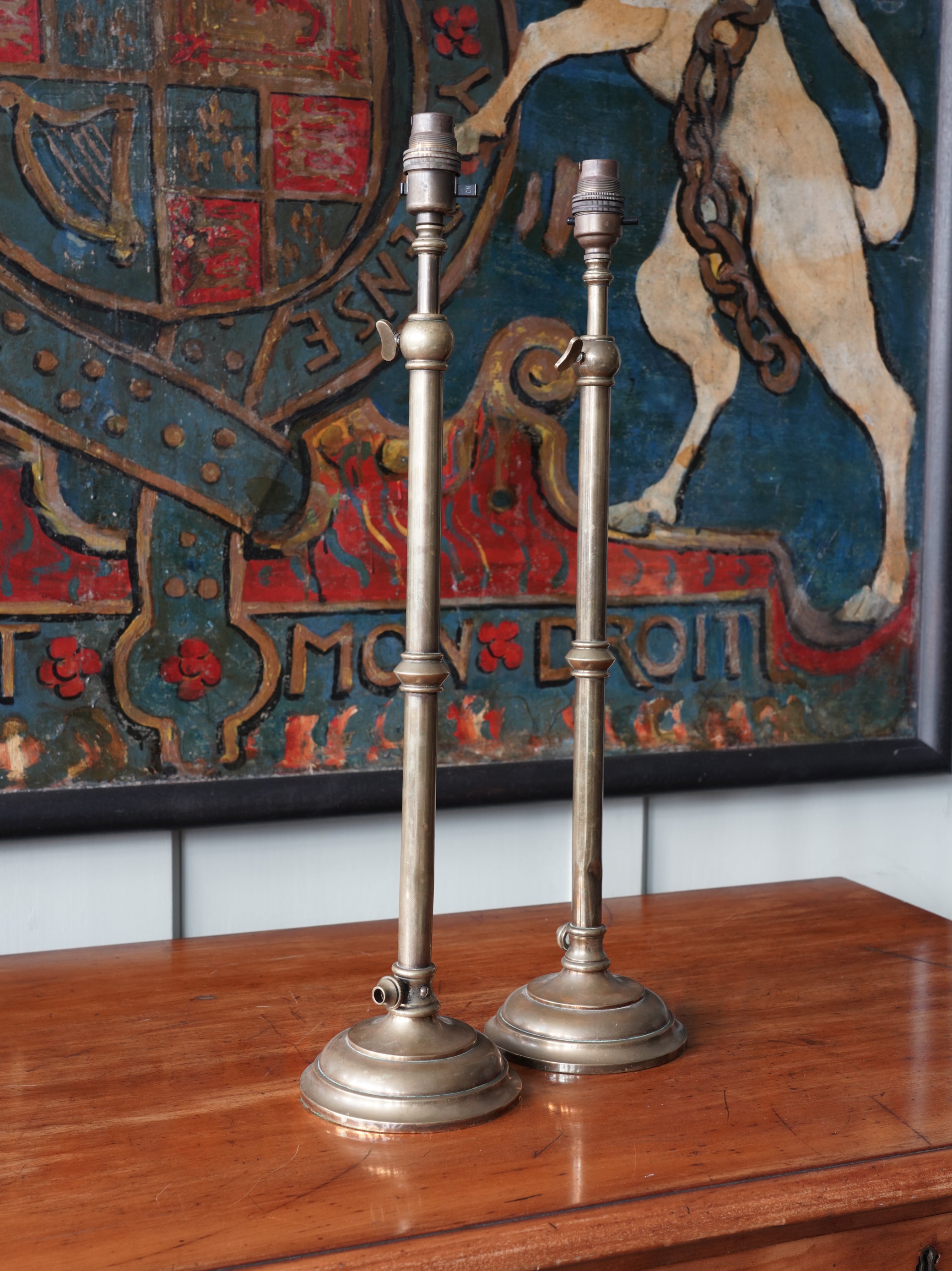 A Pair Of Brass Table Lamps