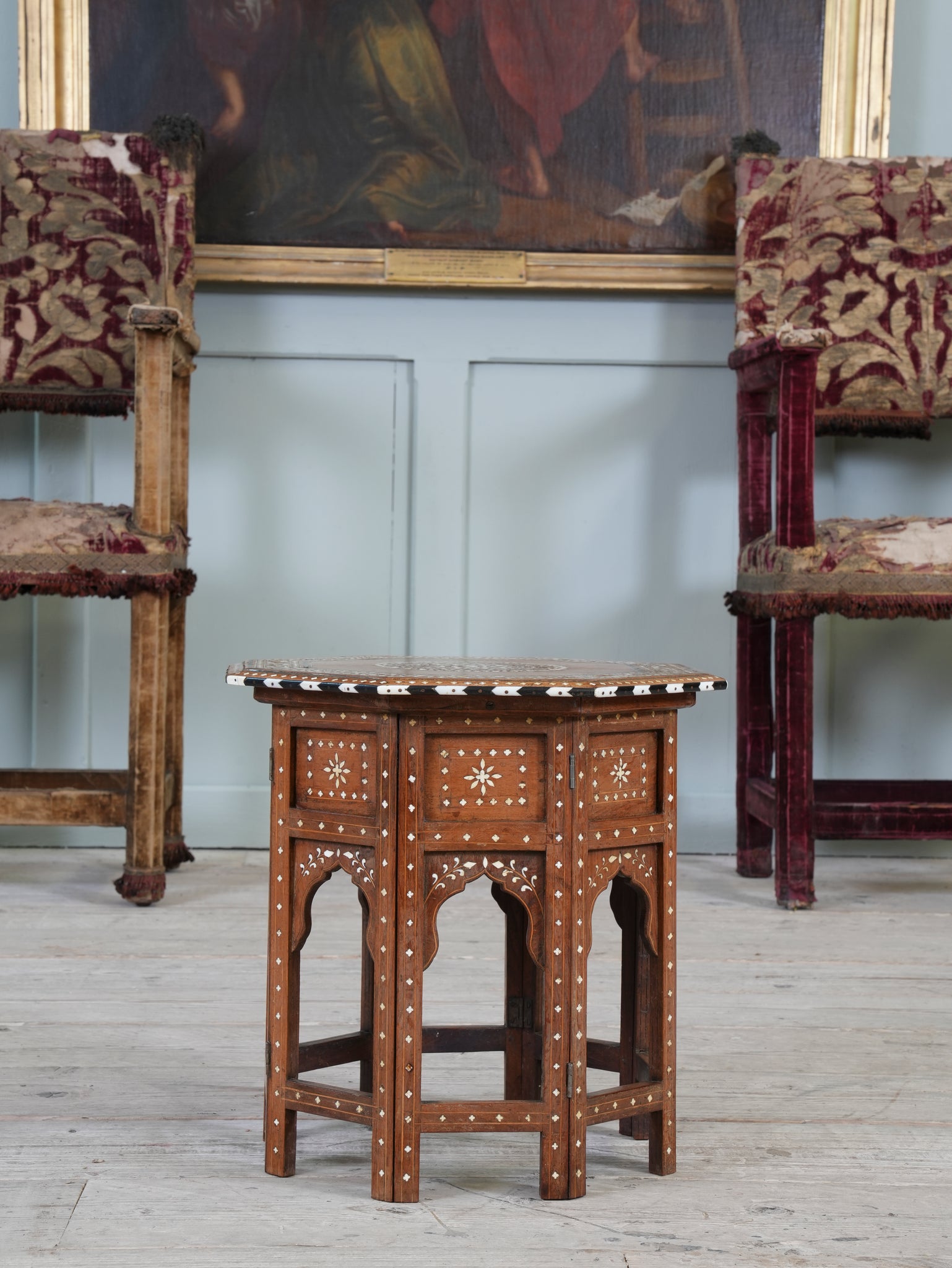 A Bone & Ebony Inlaid Hoshiarpur Table – Drew Pritchard Ltd
