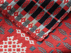 Deep Red Welsh Tapestry Blanket