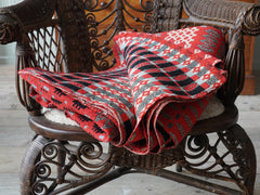 Deep Red Welsh Tapestry Blanket