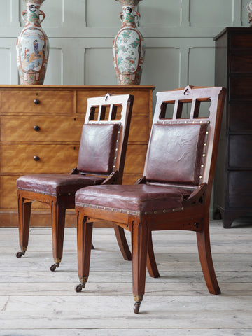 A Pair of 19th Century "Gothic" Library Chairs