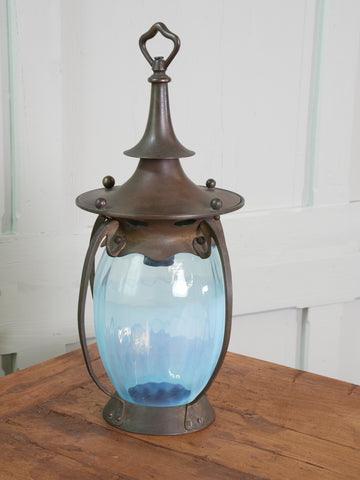 A Brass Arts & Crafts Hall Lantern