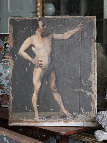 Figurative Male Study Oil On Canvas