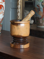 18th Century Circa Lignum Vitae Pestle & Mortar