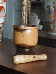 18th Century Circa Lignum Vitae Pestle & Mortar