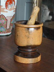 18th Century Circa Lignum Vitae Pestle & Mortar