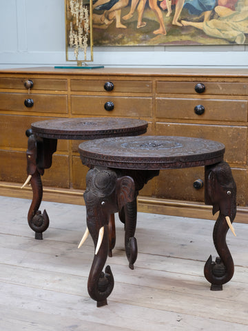 A Pair of Indian Elephant Occasional Tables